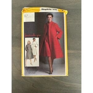 Simplicity Vintage Uncut Misses Dress and Lined Coat Size 14 Pattern No 9712